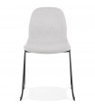 Chaise design gris clair en tissu et métal Meteora