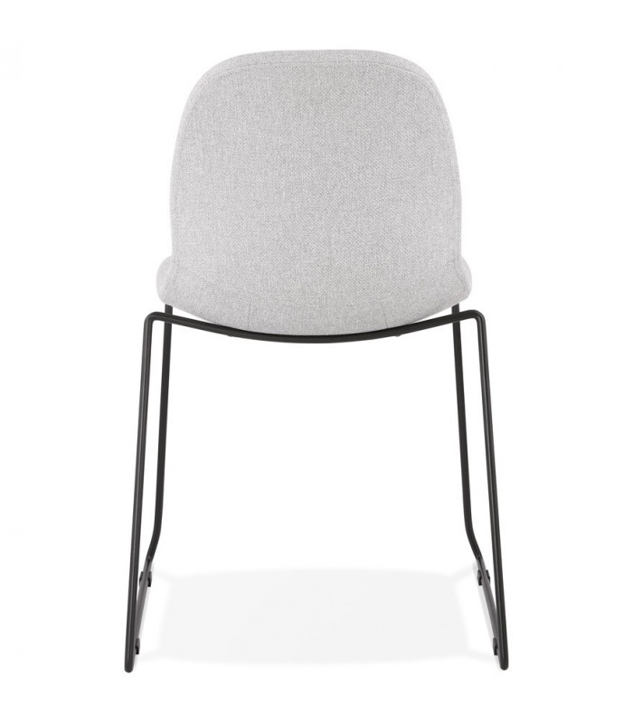 Chaise design gris clair en tissu et métal Meteora