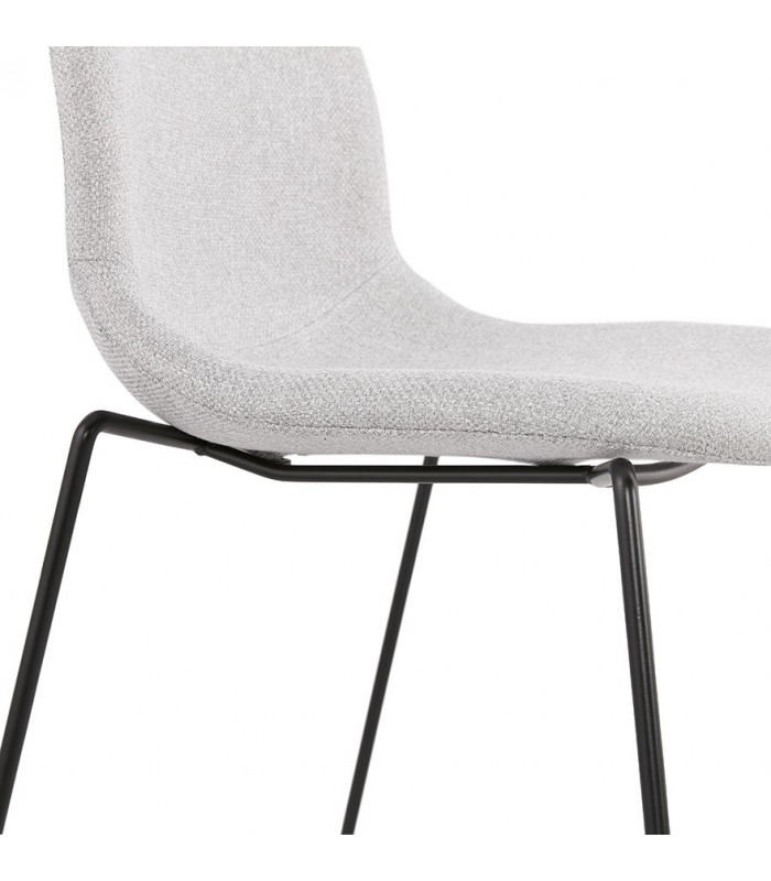 Chaise design gris clair en tissu et métal Meteora