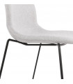 Chaise design gris clair en tissu et métal Meteora