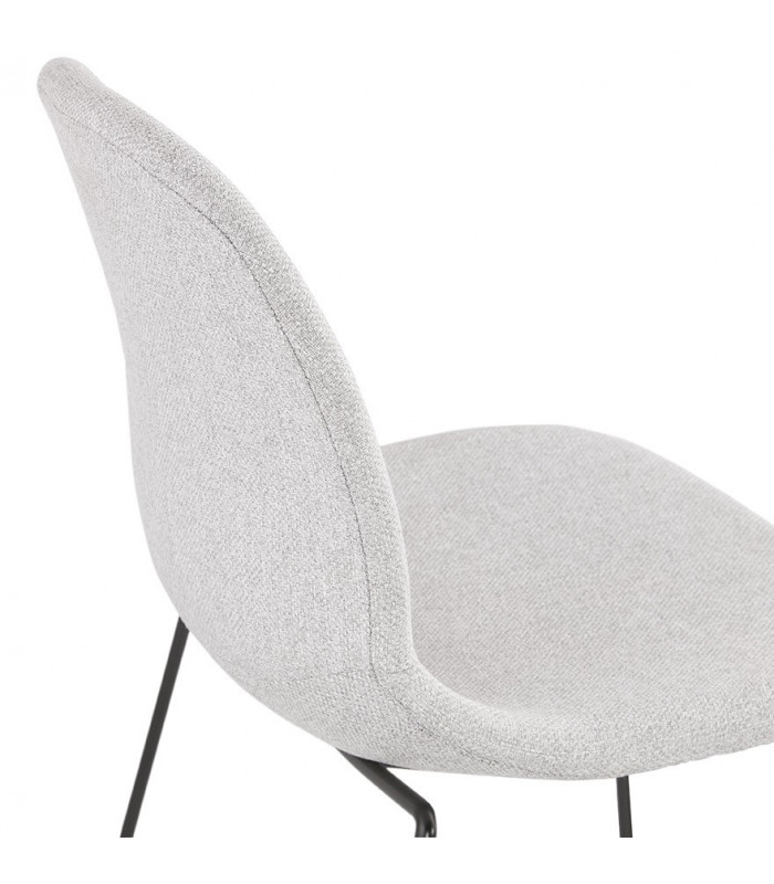 Chaise design gris clair en tissu et métal Meteora