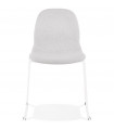 Chaise design gris clair en tissu et métal Meteora