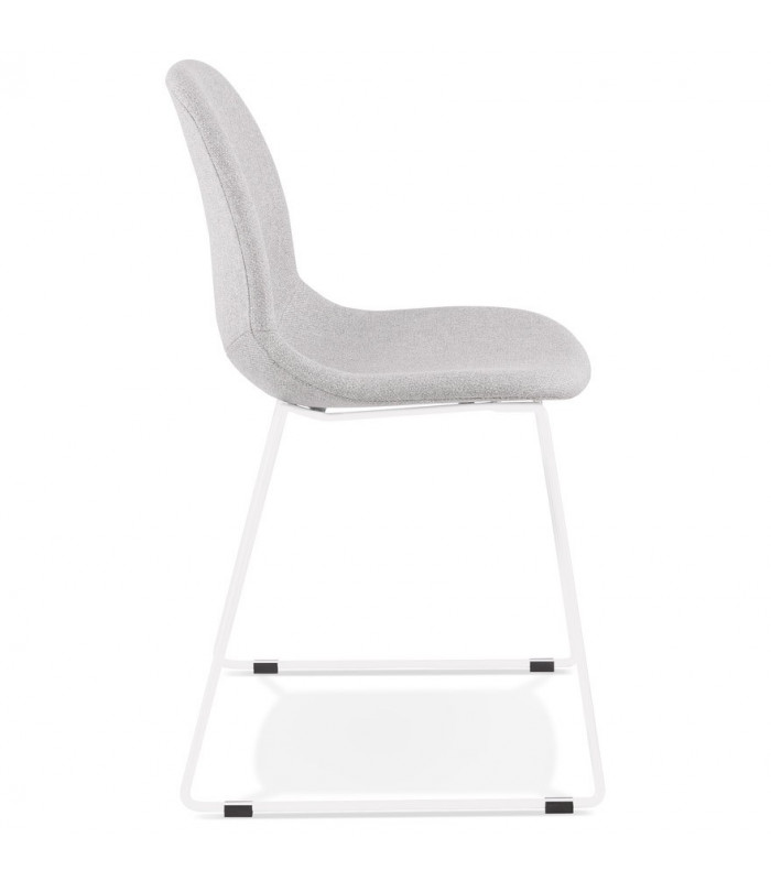 Chaise design gris clair en tissu et métal Meteora