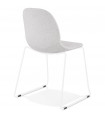 Chaise design gris clair en tissu et métal Meteora