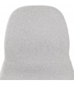 Chaise design gris clair en tissu et métal Kora