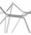 Chaise design gris clair en tissu et métal Kora