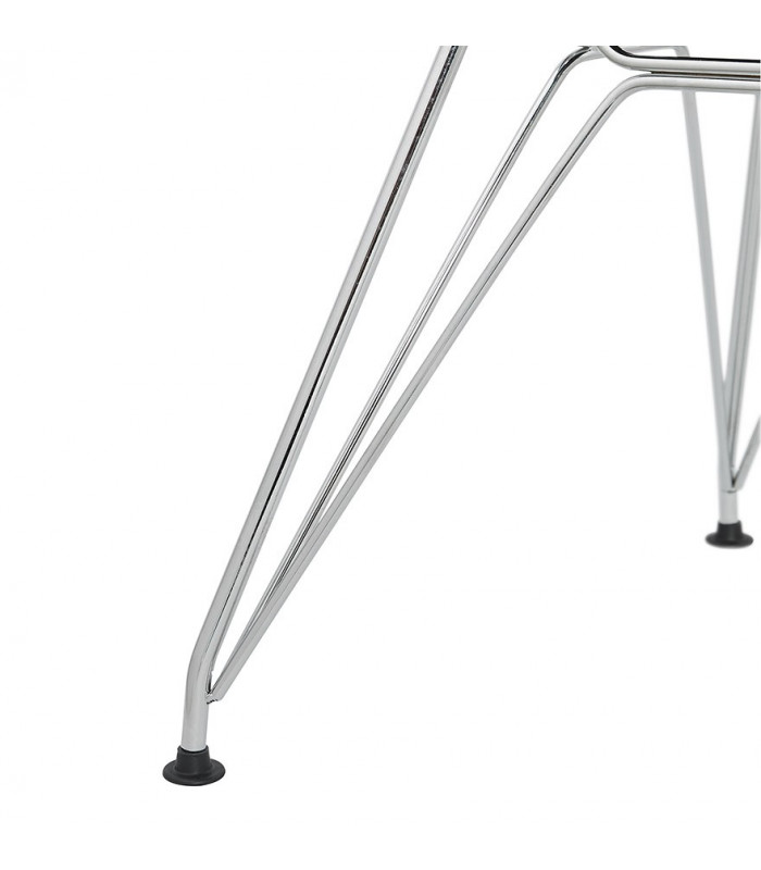 Chaise design gris clair en tissu et métal Kora