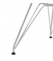 Chaise design gris clair en tissu et métal Kora