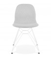 Chaise design gris clair en tissu et métal Kora