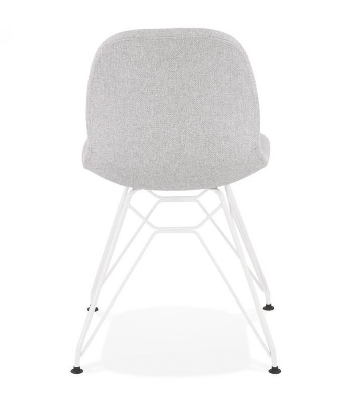Chaise design gris clair en tissu et métal Kora