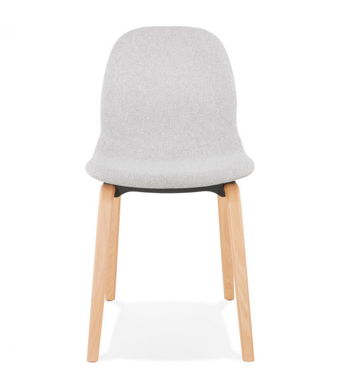 Chaise design gris clair en tissu et bois Bernice
