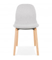 Chaise design gris clair en tissu et bois Bernice