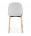 Chaise design gris clair en tissu et bois Bernice