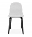 Chaise design gris clair en tissu et bois Bernice