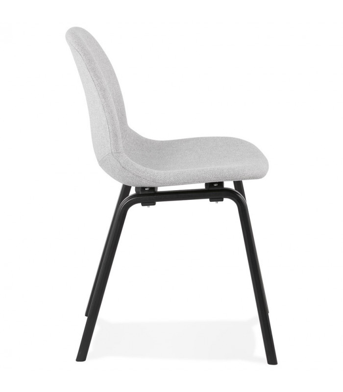 Chaise design gris clair en tissu et bois Bernice