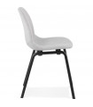 Chaise design gris clair en tissu et bois Bernice