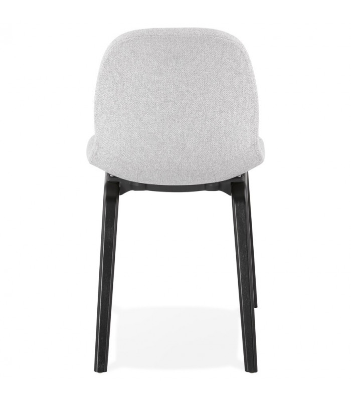 Chaise design gris clair en tissu et bois Bernice