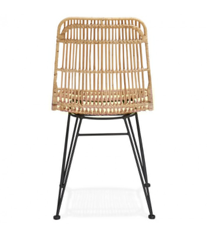 Chaise design naturel en bois et métal Harbour