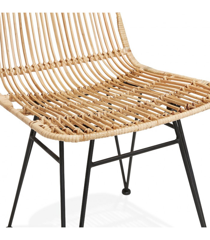 Chaise design naturel en bois et métal Harbour