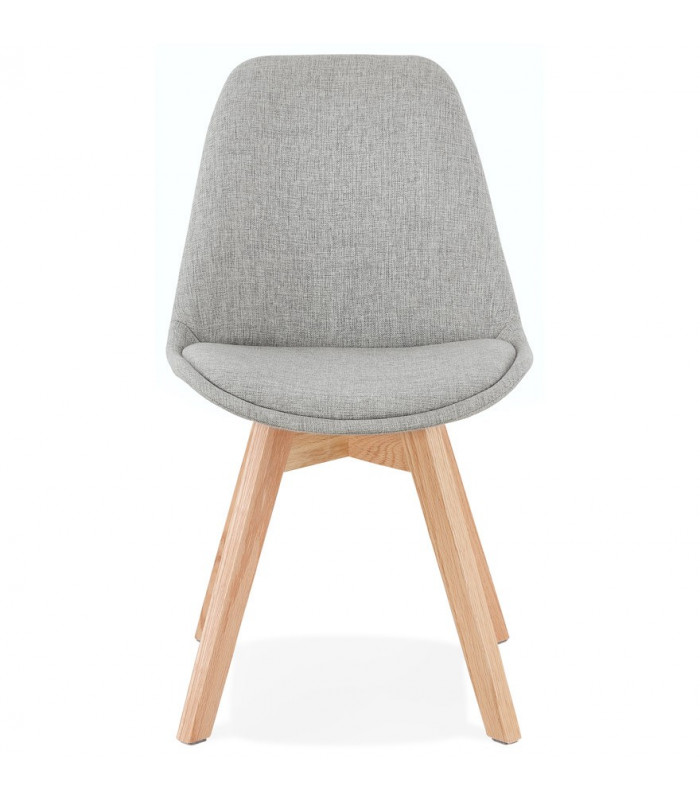 Chaise design gris en tissu et bois Brydon