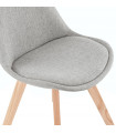Chaise design gris en tissu et bois Brydon