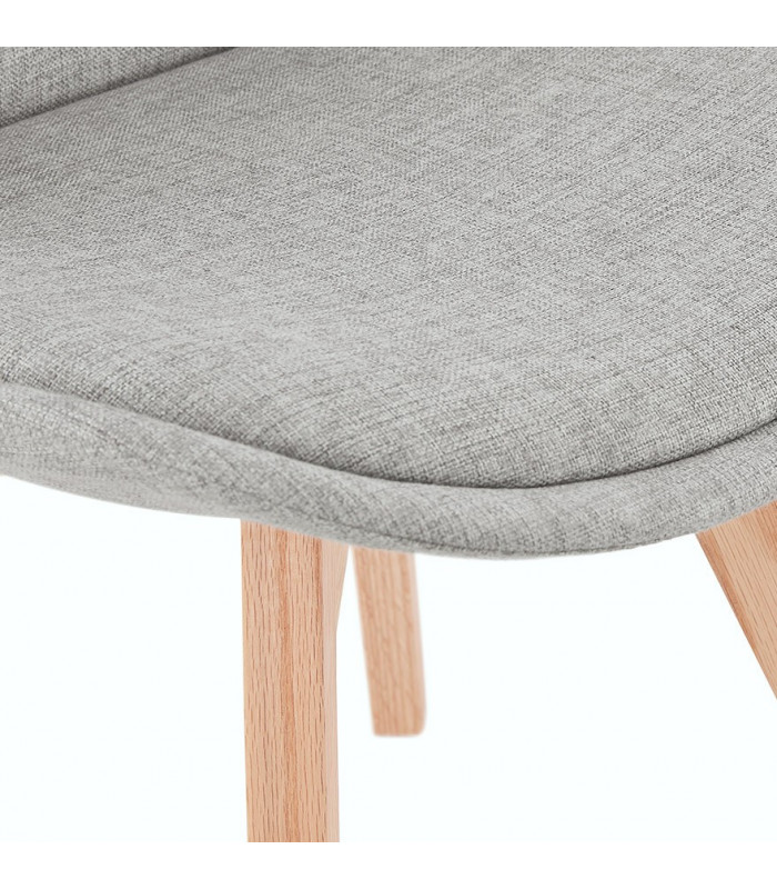 Chaise design gris en tissu et bois Brydon