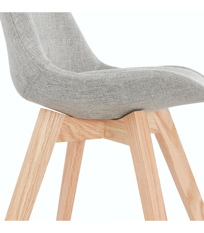 Chaise design gris en tissu et bois Brydon