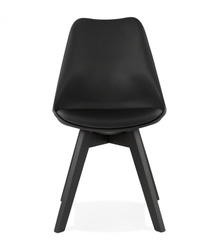Chaise design noir en plastique et bois Arabesque