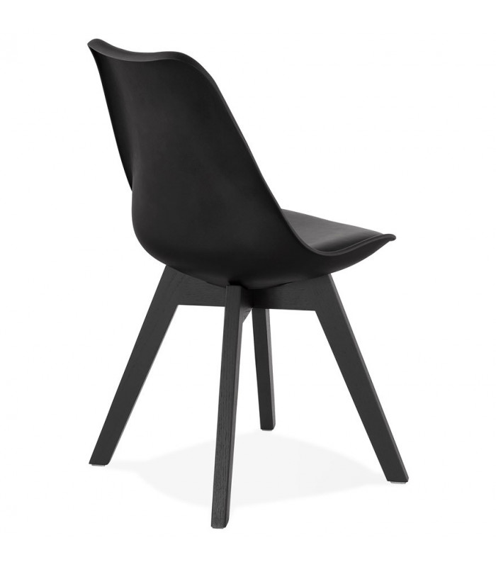 Chaise design noir en plastique et bois Arabesque