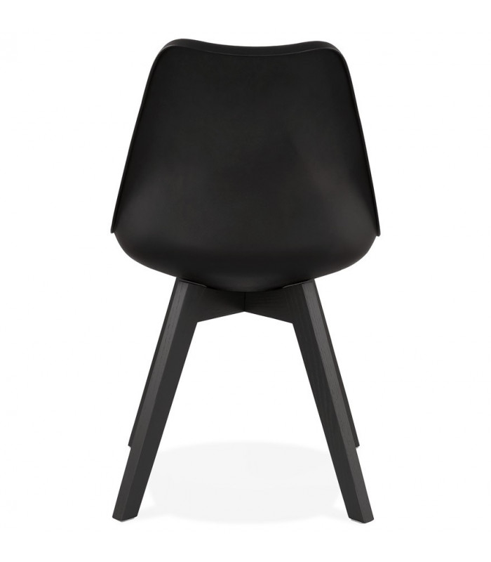 Chaise design noir en plastique et bois Arabesque