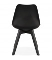 Chaise design noir en plastique et bois Arabesque