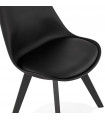 Chaise design noir en plastique et bois Arabesque