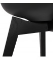 Chaise design noir en plastique et bois Arabesque