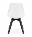 Chaise design blanc en plastique et bois Arabesque