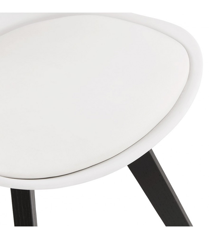 Chaise design blanc en plastique et bois Arabesque