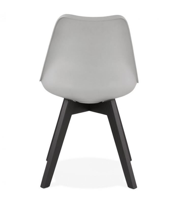 Chaise design gris en plastique et bois Arabesque