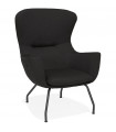 Fauteuil design noir en tissu Foster