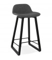 Tabouret de bar design gris foncé en tissu et bois Parkman Mini