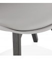 Chaise design gris en plastique et bois Arabesque