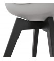 Chaise design gris en plastique et bois Arabesque