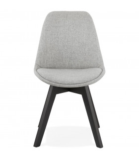 Chaise design gris en tissu et bois Brydon