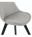 Chaise design gris en tissu et bois Brydon
