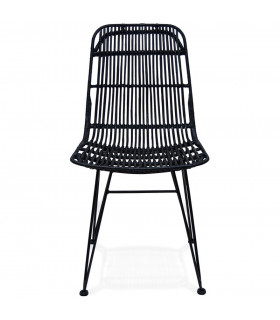 Chaise design noir en bois et métal Harbour