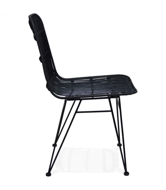 Chaise design noir en bois et métal Harbour