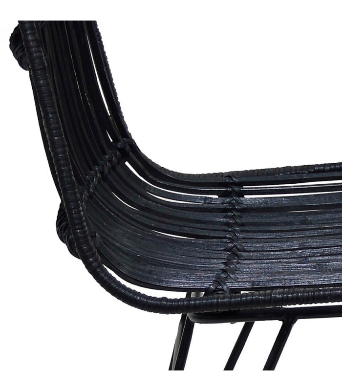 Chaise design noir en bois et métal Harbour