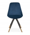 Chaise design bleu en tissu et bois Hoop
