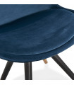 Chaise design bleu en tissu et bois Hoop