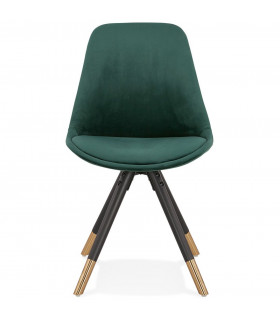 Chaise design vert en tissu et bois Hoop
