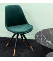 Chaise design vert en tissu et bois Hoop