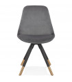 Chaise design gris en tissu et bois Hoop